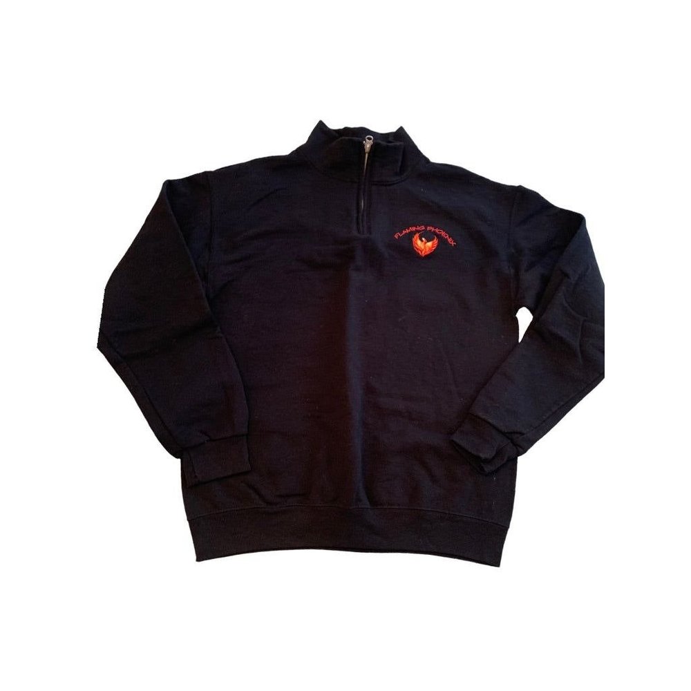 Medium Jerzees Pullover Men's Sweatshirt 1/4 Zip "Flaming Phoenix" "7423"